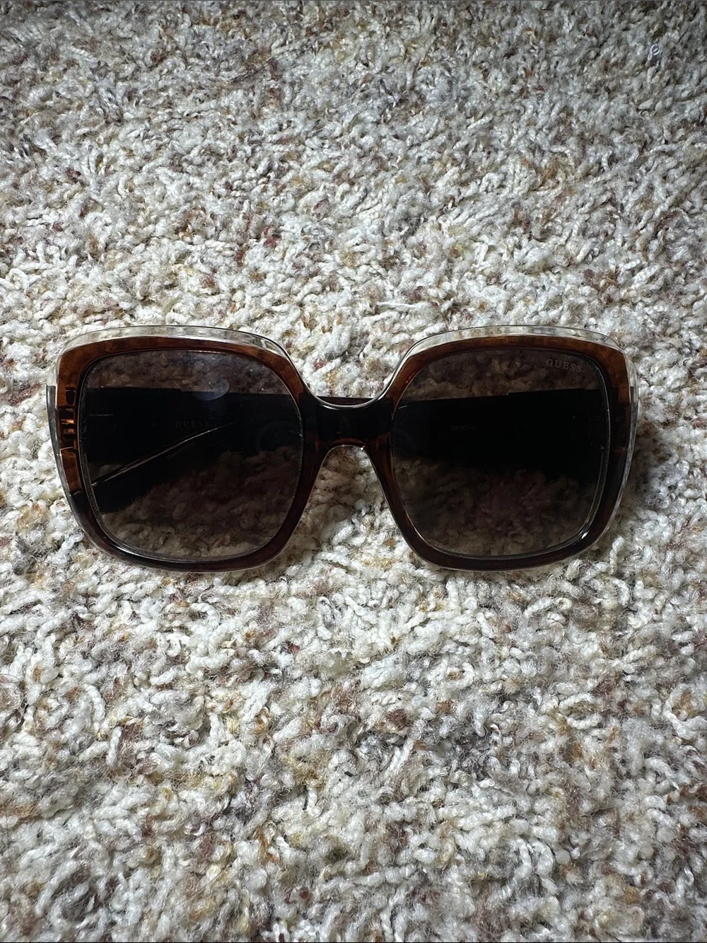 GUESS Oversized Square Sunglasses in Tortoiseshell Brown